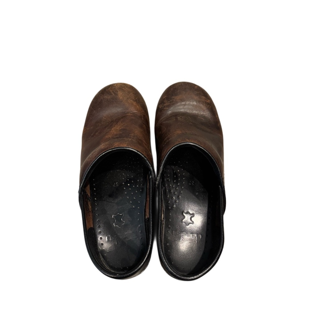 Dansko Brown Oiled Leather Clogs Shoes Size 37
